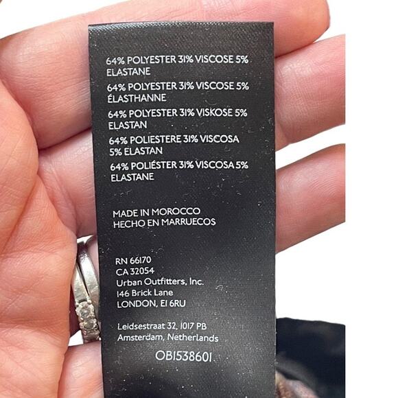 Free People Womens Sz 12 Black Blue High Waist Wide Leg Plaid Jules Pants NWT - Picture 10 of 11